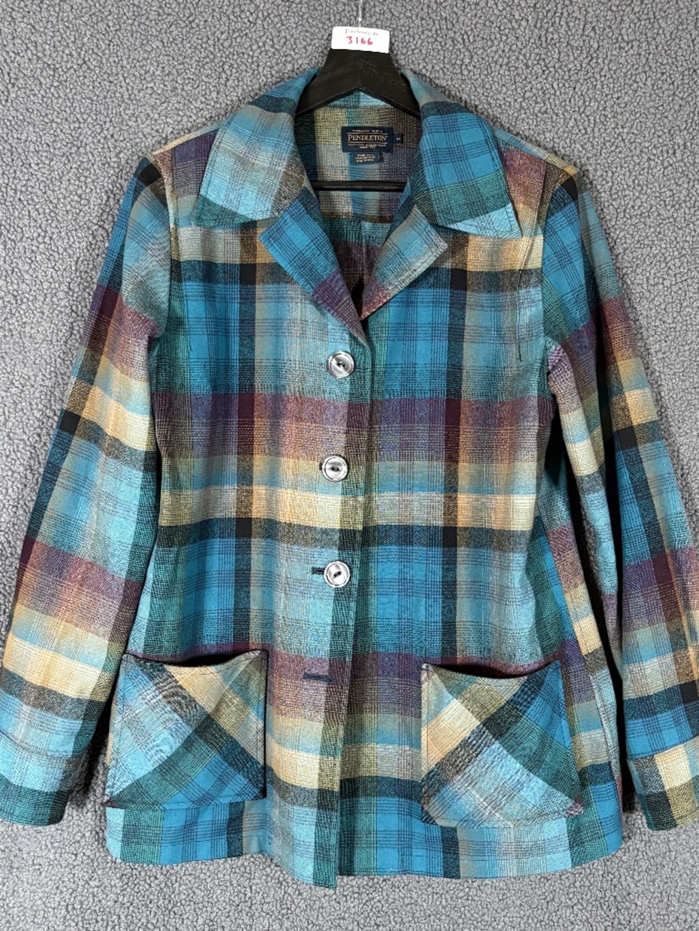 Pendleton 100% Virgin Wool Button Shirt - Women's Size M - Blue Green